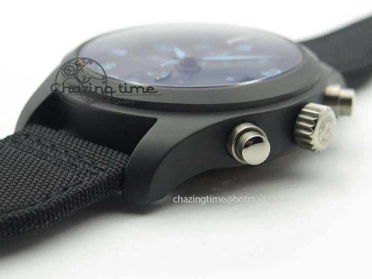 MIROTIME 0113 Comfortable Pilot Chrono IW388003 Real Ceramic ZF 1:1 Best Edition On Black Nylon Strap A 7322